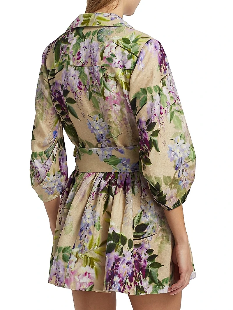 Raya Wisteria Mini Shirtdress