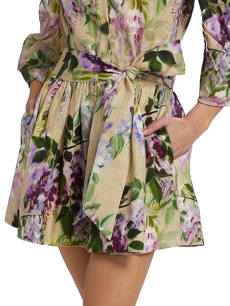 Raya Wisteria Mini Shirtdress