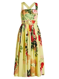 Julie Floral Cotton Midi-Dress