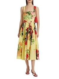 Julie Floral Cotton Midi-Dress