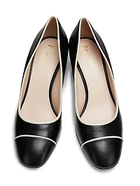 Outline 55MM Suede & Leather Cap-Toe Pumps