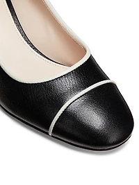Outline 55MM Suede & Leather Cap-Toe Pumps