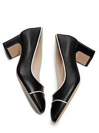 Outline 55MM Suede & Leather Cap-Toe Pumps