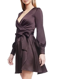 Darla Satin Tie-Waist Minidress