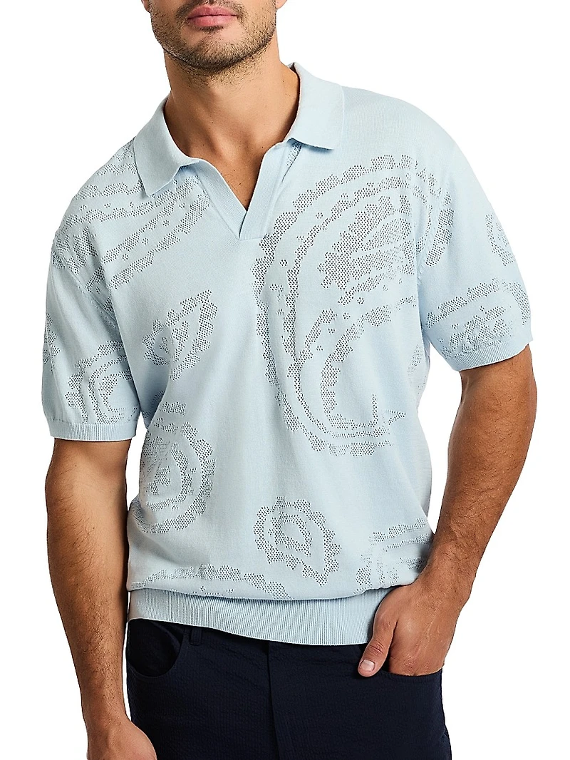 Holbrook Jacquard Polo Sweater