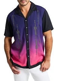 Sunset Rally Woven Button-Front Shirt