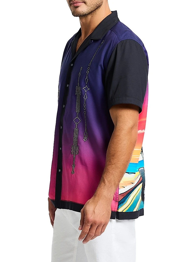 Sunset Rally Woven Button-Front Shirt
