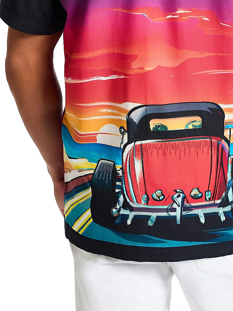 Sunset Rally Woven Button-Front Shirt