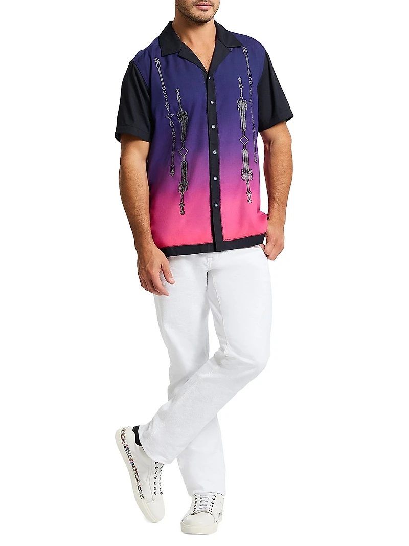 Sunset Rally Woven Button-Front Shirt