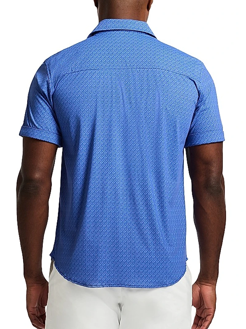 Pidmont Printed Knit Button-Front Shirt