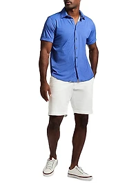 Pidmont Printed Knit Button-Front Shirt