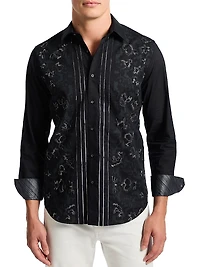 Havana Embroidered-Floral Cotton Button-Front Shirt