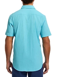 Thresher Stretch Cotton Seersucker Button-Front Shirt