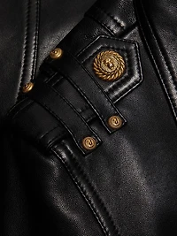 Crop Leather Biker Jacket