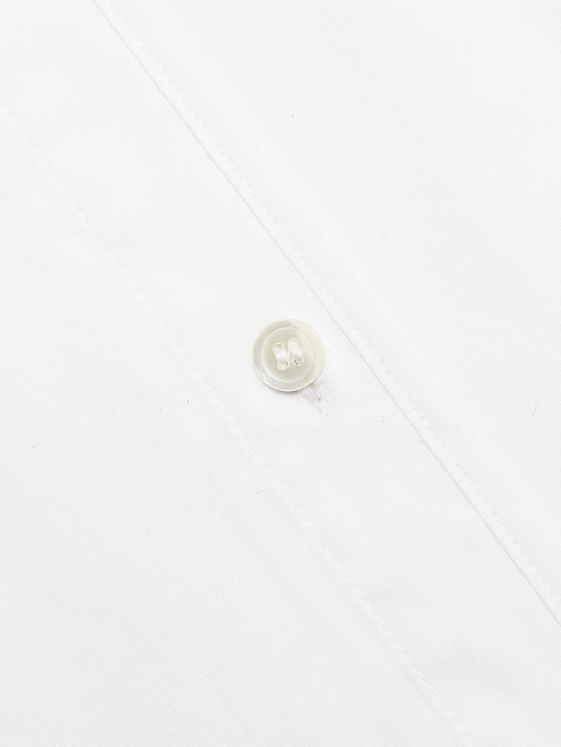 Gathered Belted Cotton Midi-Dress