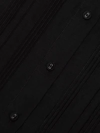 Sheer Cotton-Silk Sleeveless Tuxedo Shirt