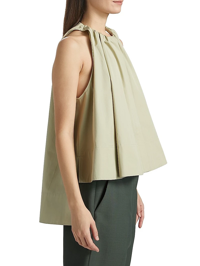 Gathered Cotton Tunic Top