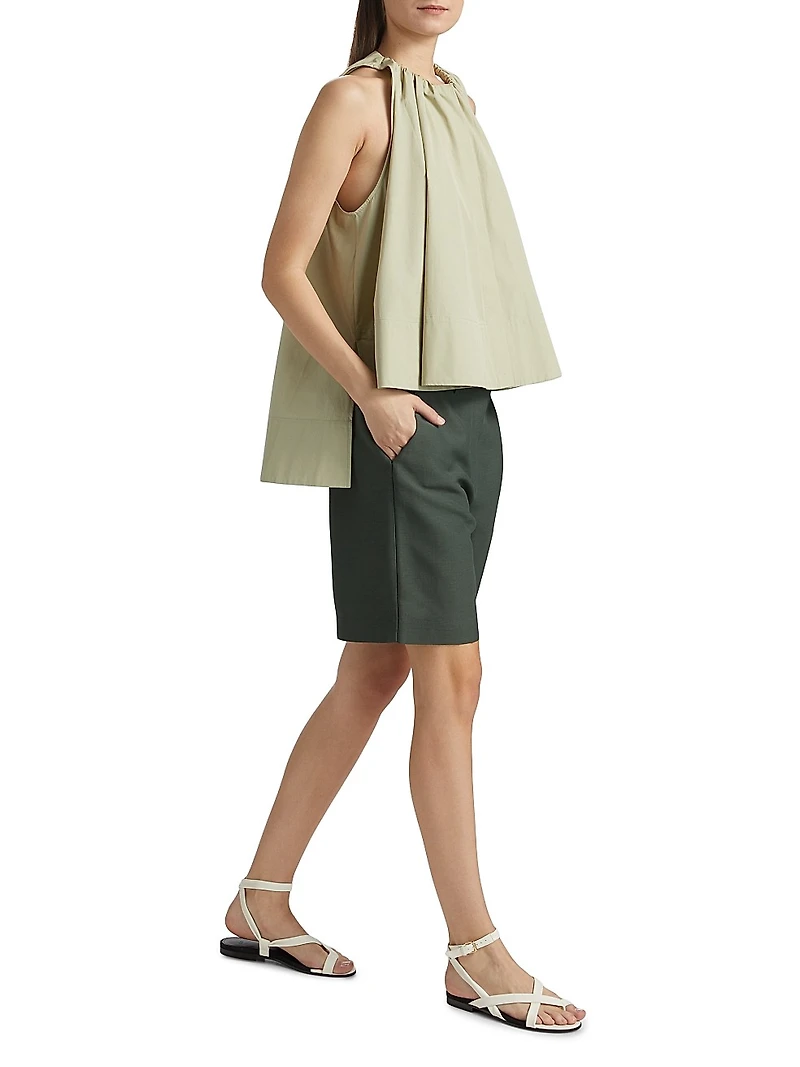 Gathered Cotton Tunic Top