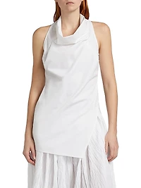 Cowlneck Cotton Sleeveless Top