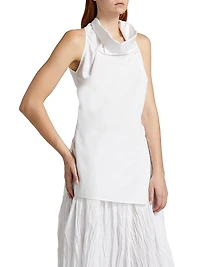 Cowlneck Cotton Sleeveless Top