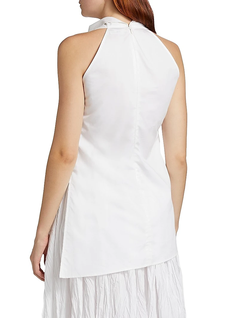 Cowlneck Cotton Sleeveless Top