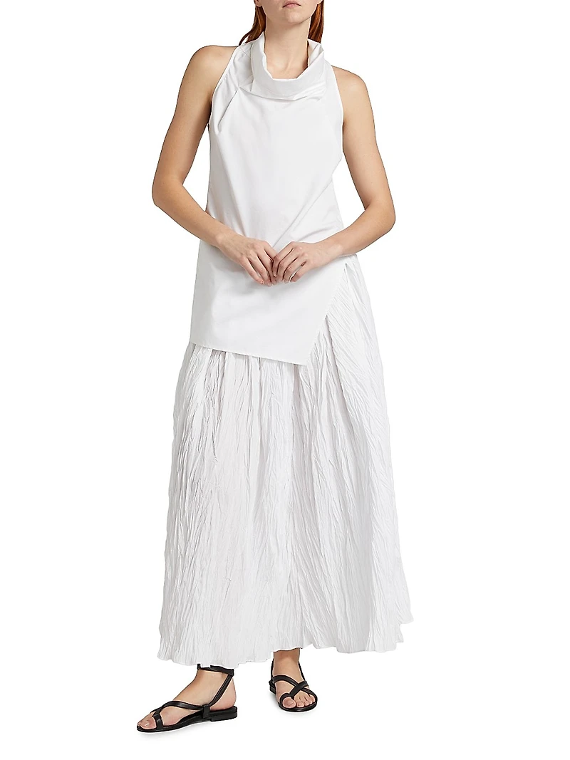 Cowlneck Cotton Sleeveless Top