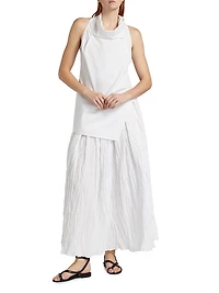 Cowlneck Cotton Sleeveless Top