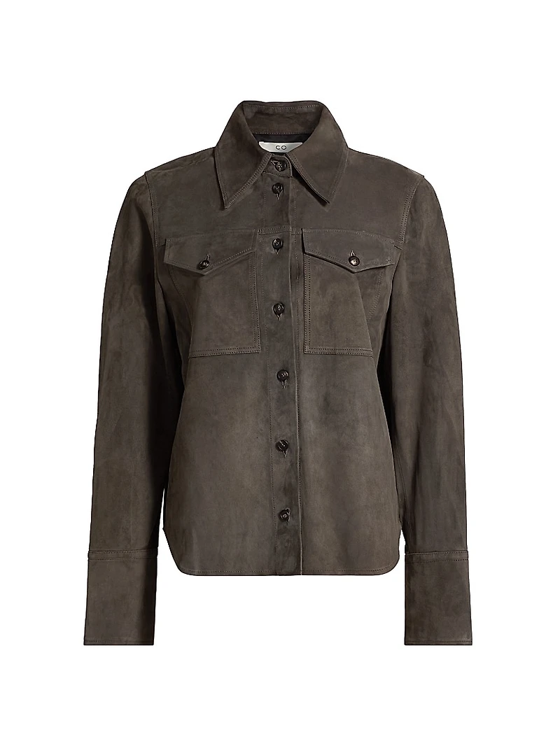 Suede Button-Front Shirt