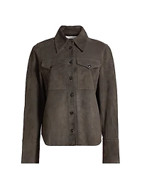 Suede Button-Front Shirt