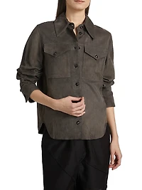 Suede Button-Front Shirt
