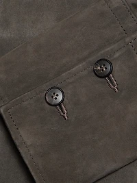 Suede Button-Front Shirt