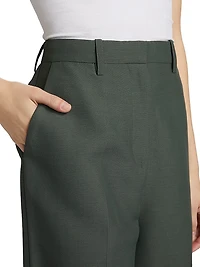 Pleated Bermuda Straight-Leg Shorts