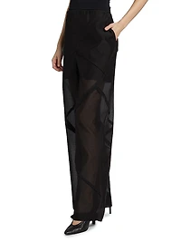 Cotton-Silk Drawstring Parachute Pants