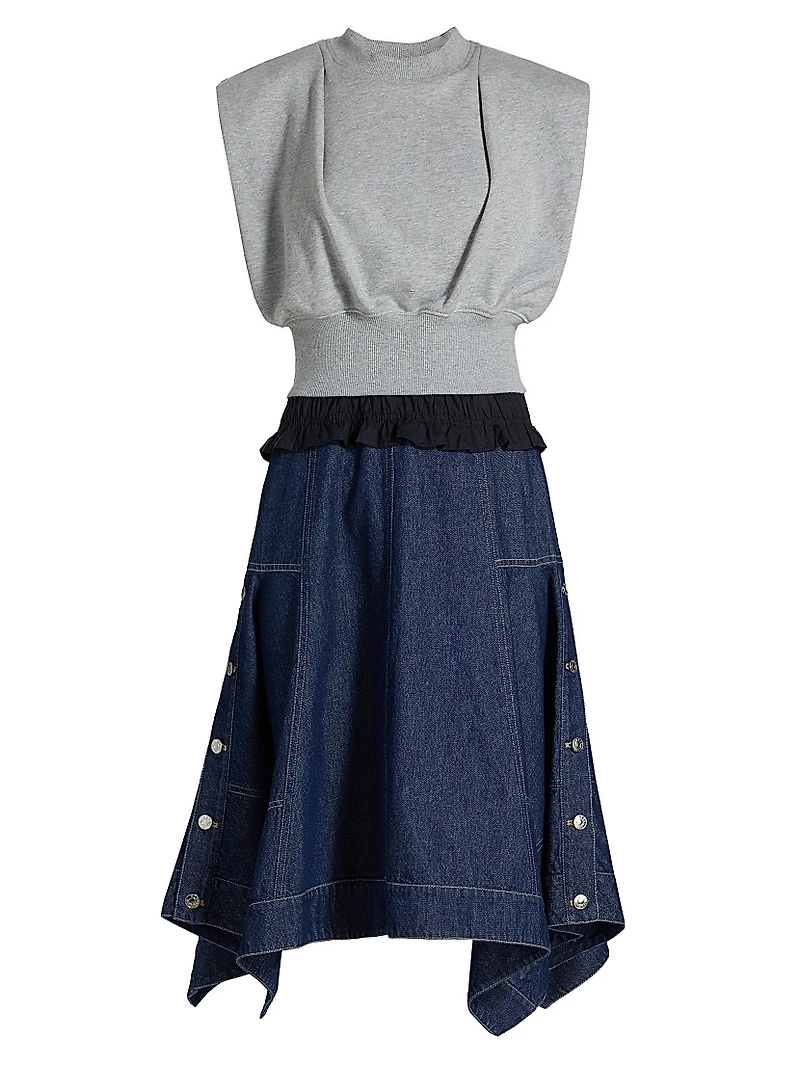 French Terry & Denim Mix Media Dress