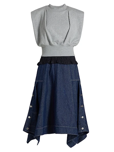 French Terry & Denim Mix Media Dress