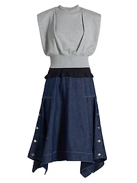French Terry & Denim Mix Media Dress