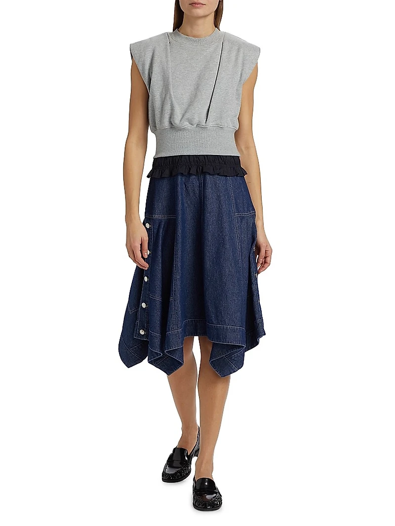 French Terry & Denim Mix Media Dress