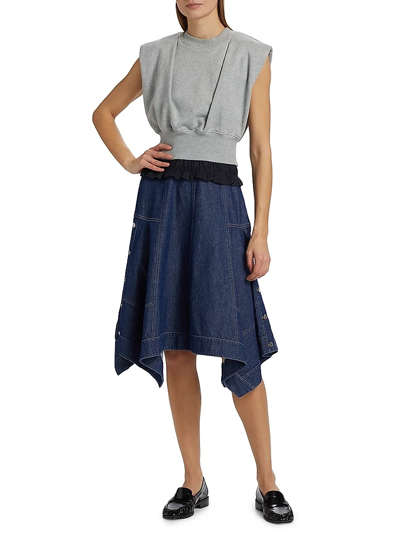 French Terry & Denim Mix Media Dress