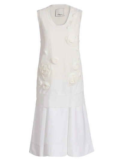 Rosette Double Layer Tank Combo Dress