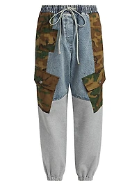 Patchwork Camo Ripstop Jogger Pants