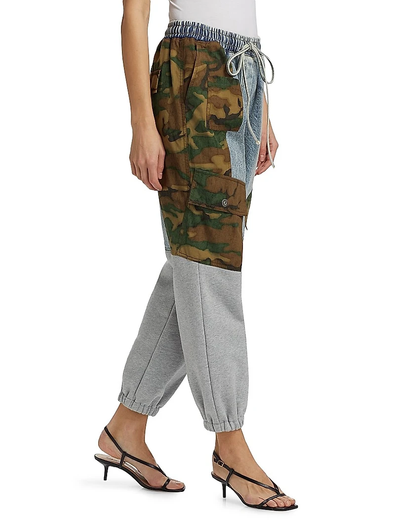 Patchwork Camo Ripstop Jogger Pants