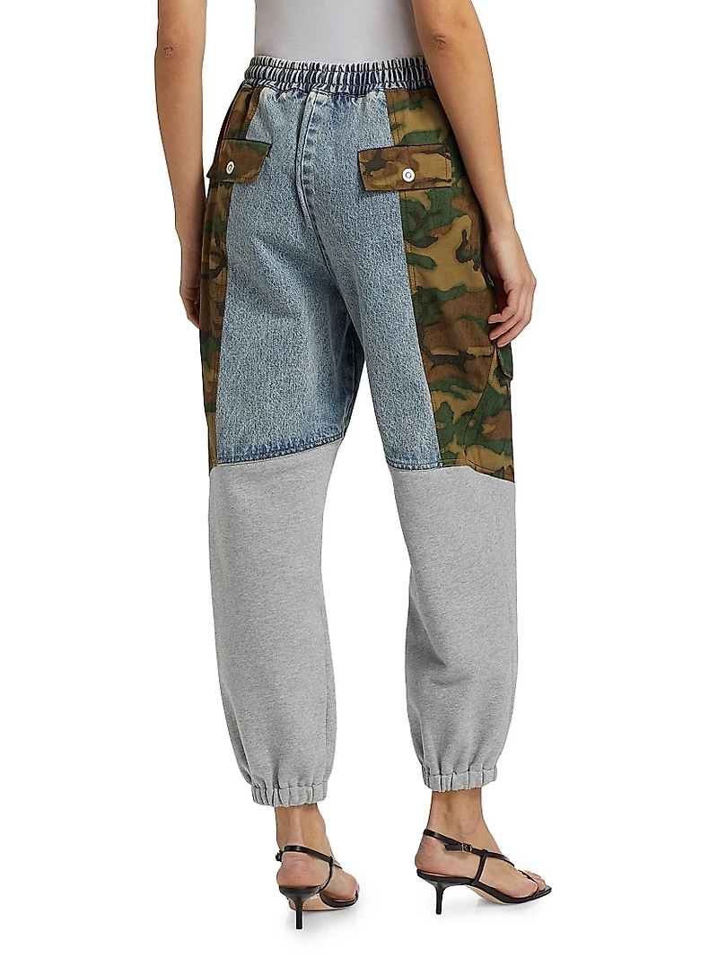Patchwork Camo Ripstop Jogger Pants