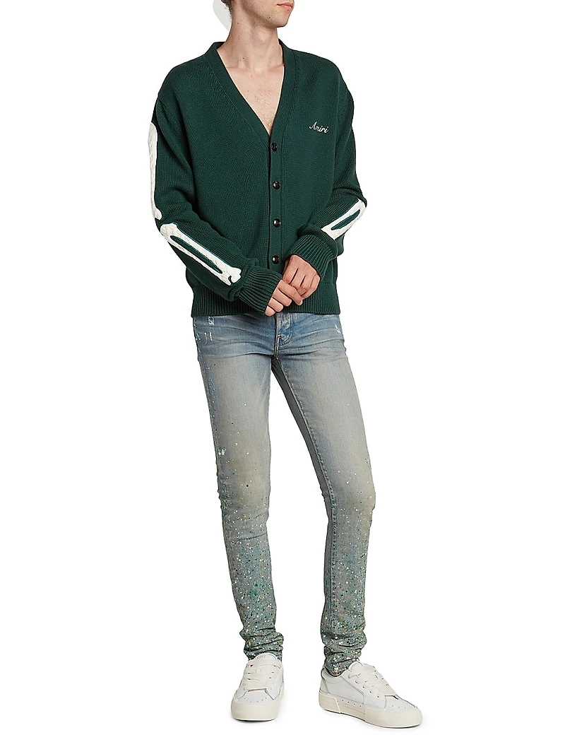 Bones Cotton V-Neck Cardigan