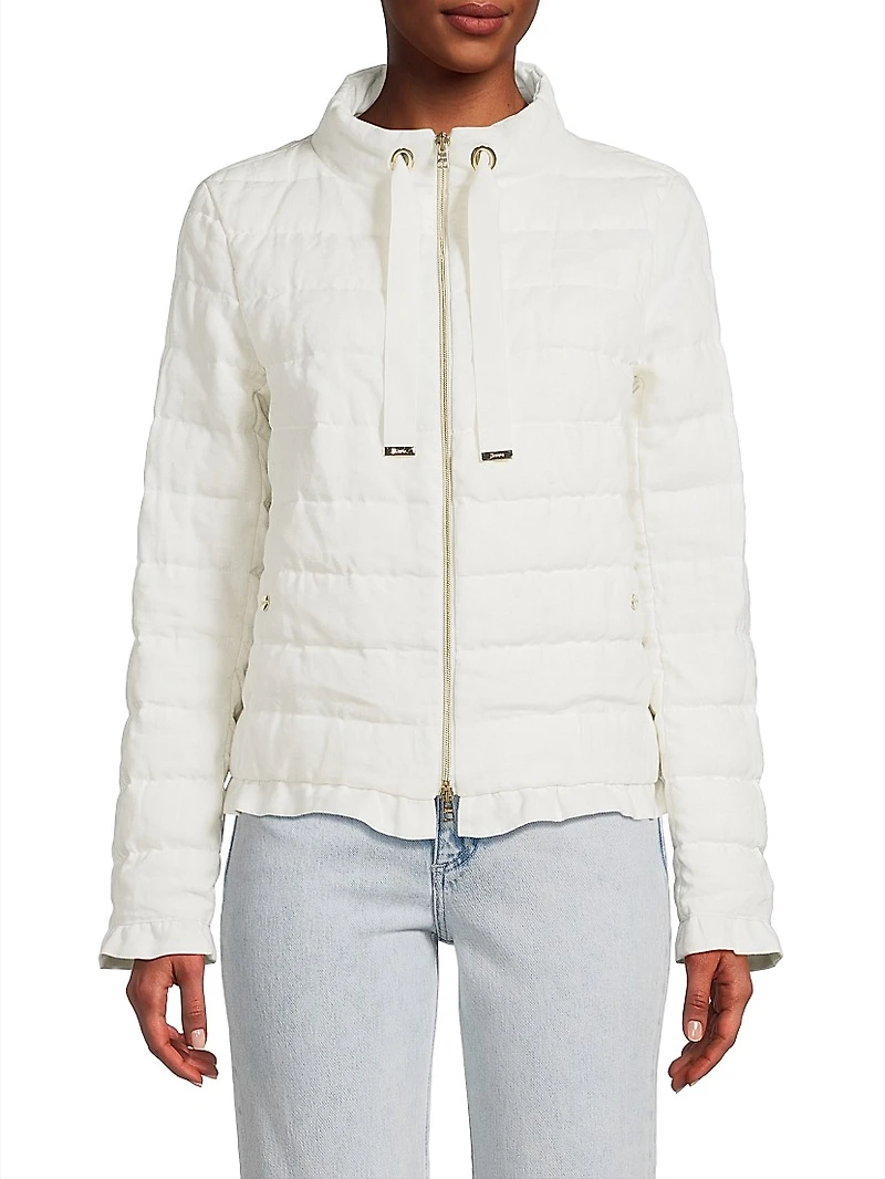 Linen Quilted Drawstring Jacket