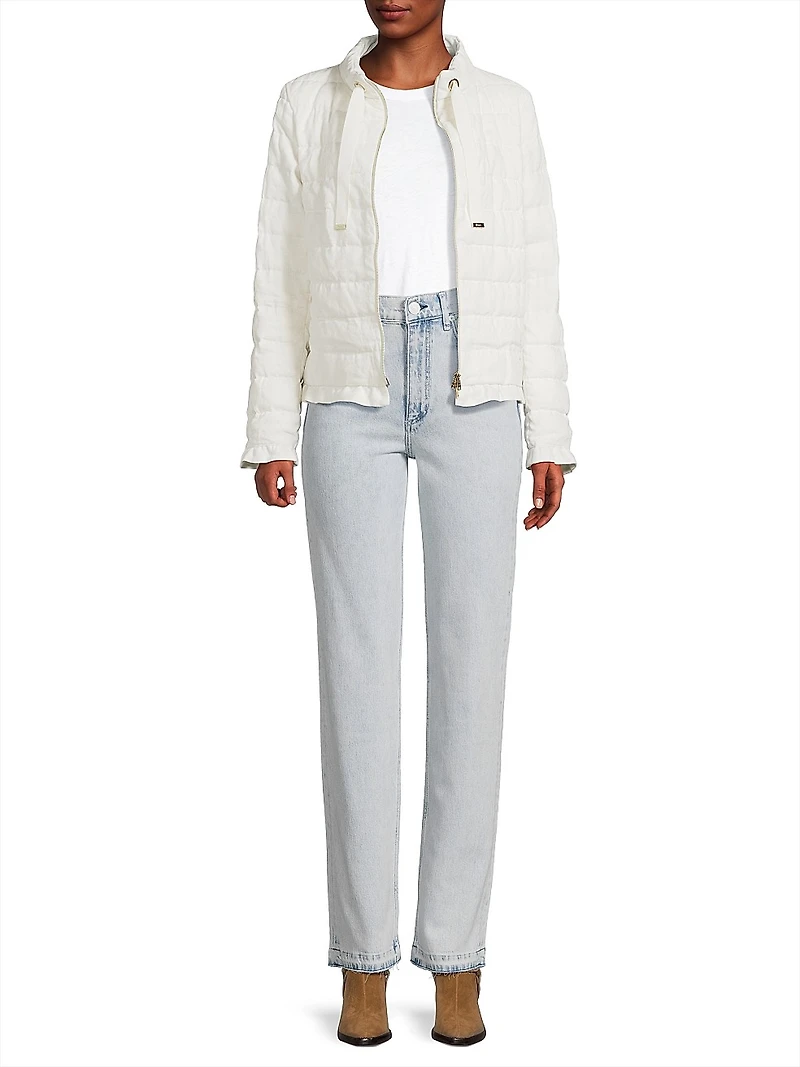 Linen Quilted Drawstring Jacket