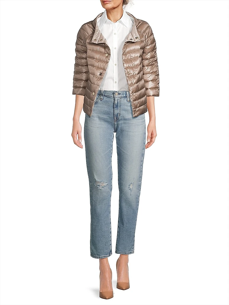 Ultralight Reversible Quilted Nylon Puffer Jacket