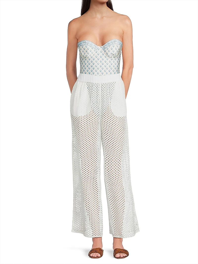 The Delaney Eyelet Cover-Up Pants