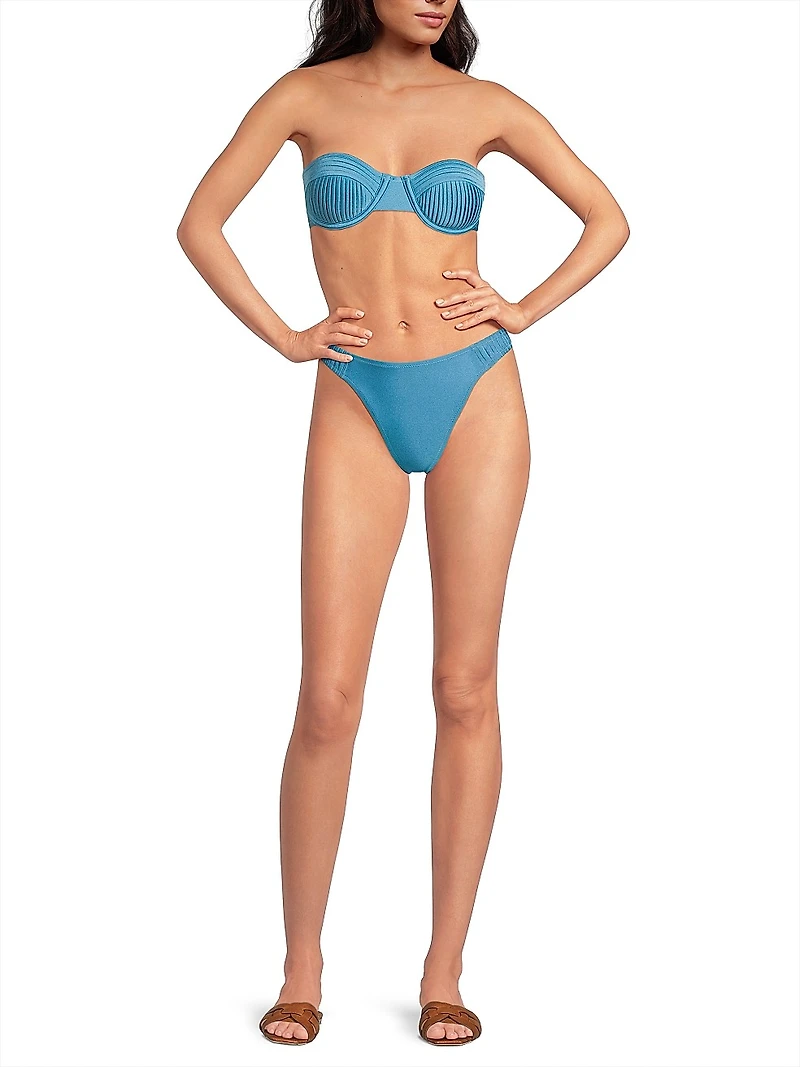 The Solene Pintucked Bikini Top