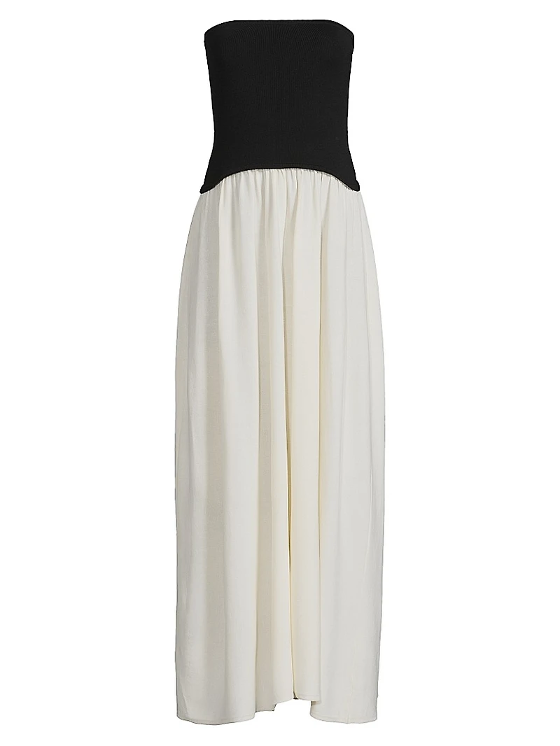 Soglio Colorblocked Strapless Maxi Dress