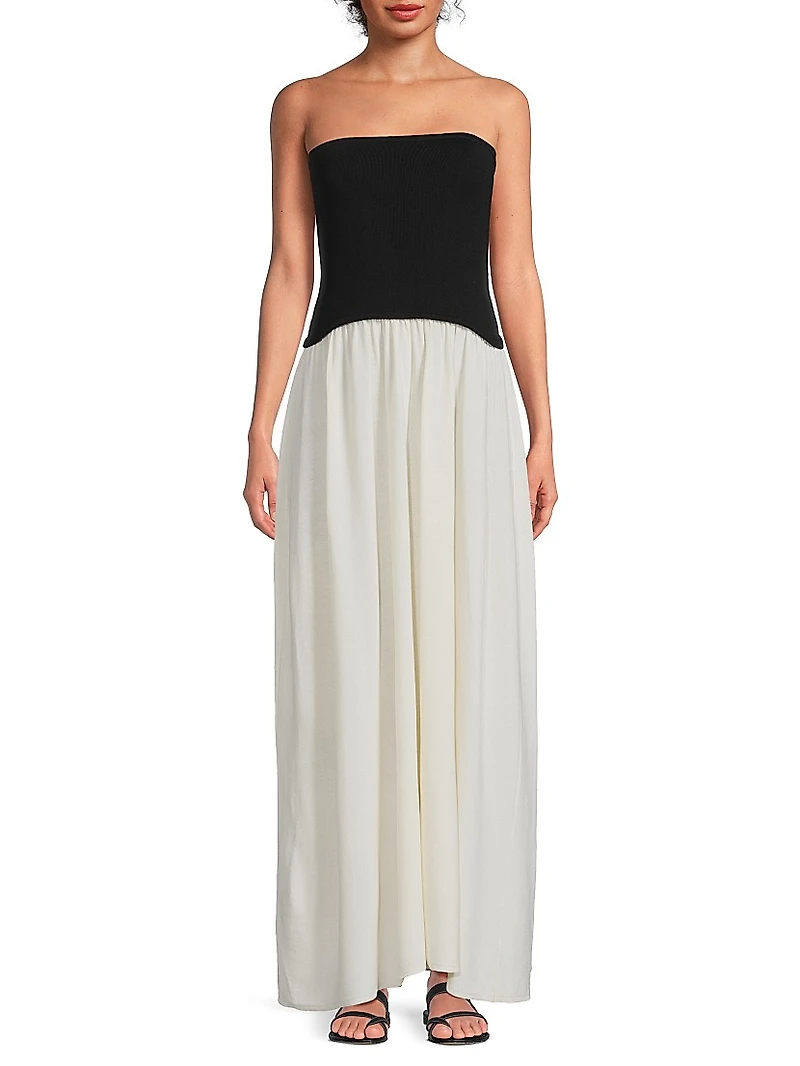 Soglio Colorblocked Strapless Maxi Dress